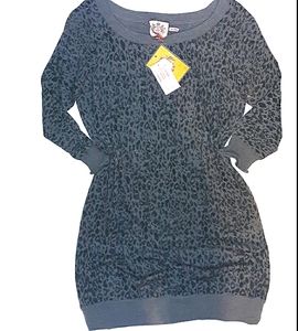 ☆Must See☆NWT*JUICY COUTURE XL Leopard Animal Print Sweater Dress*Rare